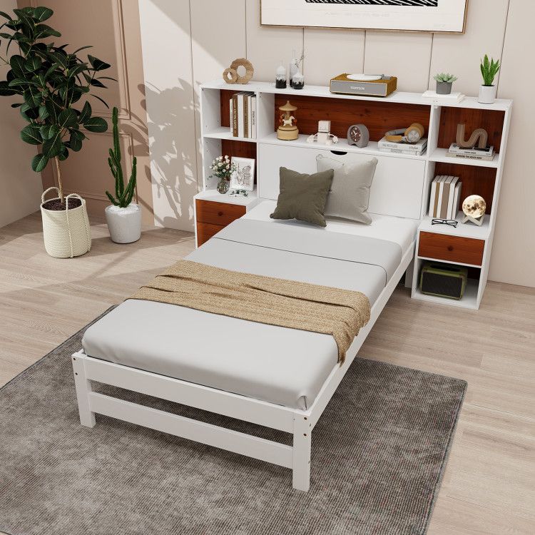 Bed Frame with Storage Headboard and Nightstands