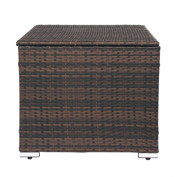 71*71*60.5cm Square Brown Gradient Iron Frame Can Be Stored Rattan Locker
