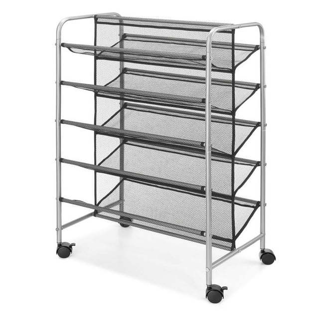 5 Tier, 30 Pair, Metal Mesh Shoe Rack