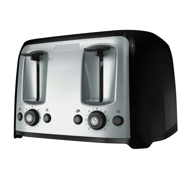 4-Slice Toaster with Extra-Wide Slots, Black/Silver