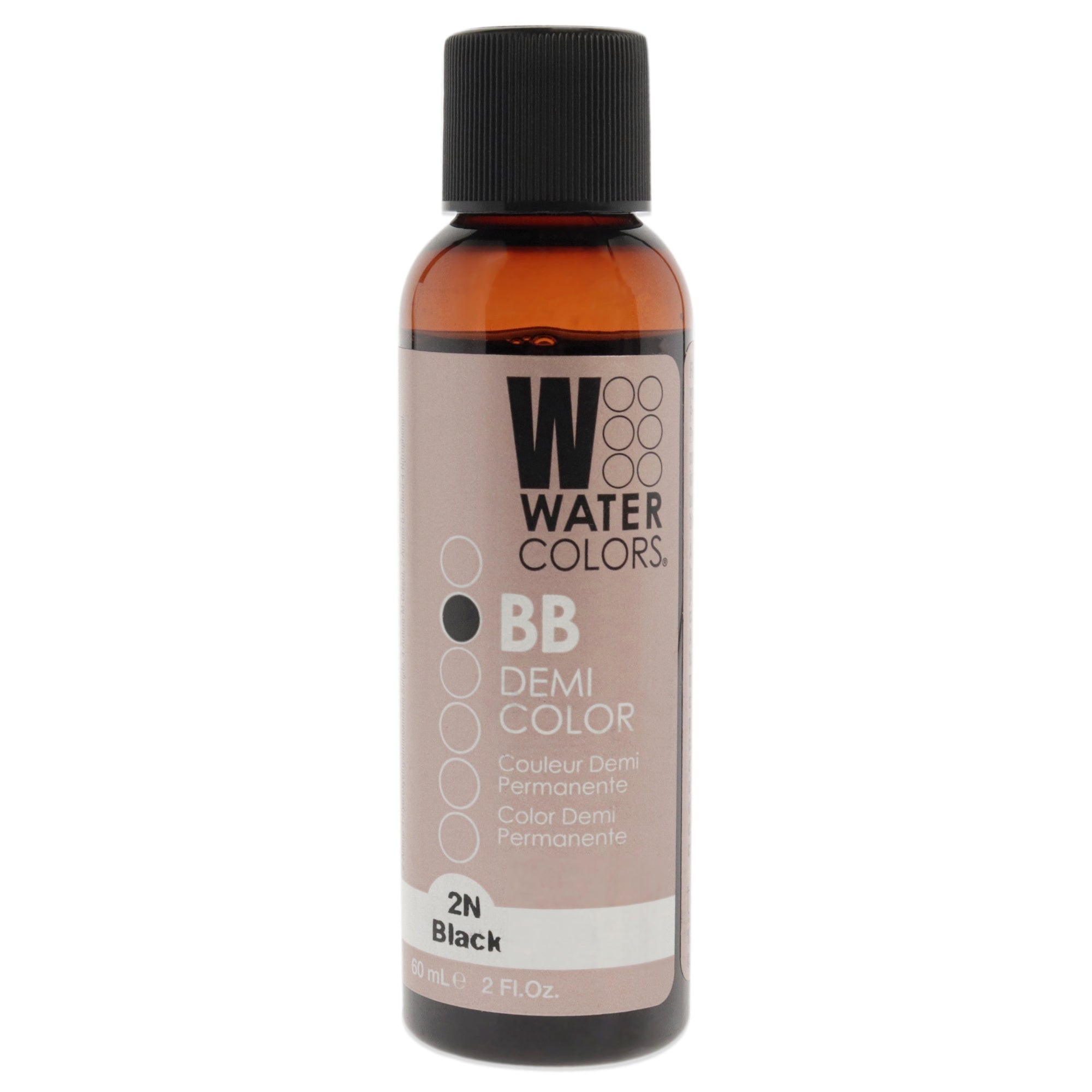 Watercolors BB Demi-Permanent Hair Color - 2N Black by Tressa for Unisex - 2 oz Hair Color