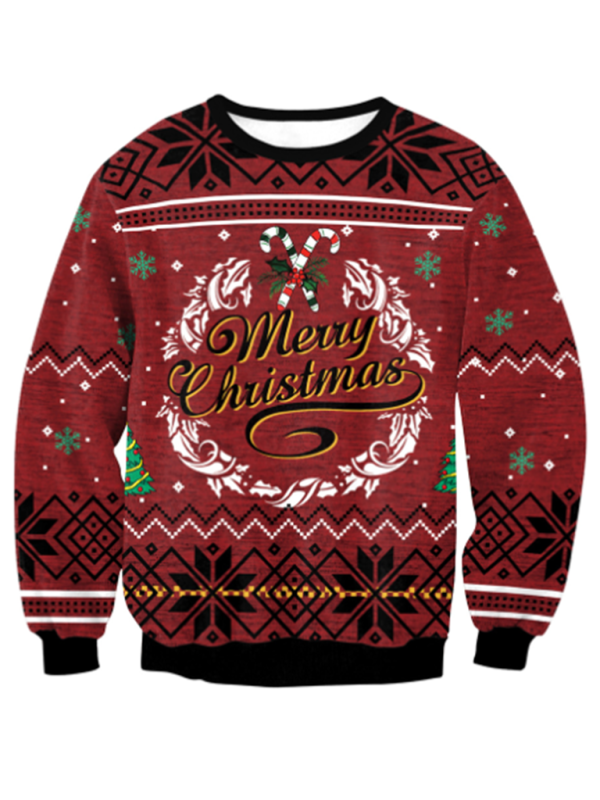 Women's Christmas Graphic Print Crew Neck Long Sleeve Top