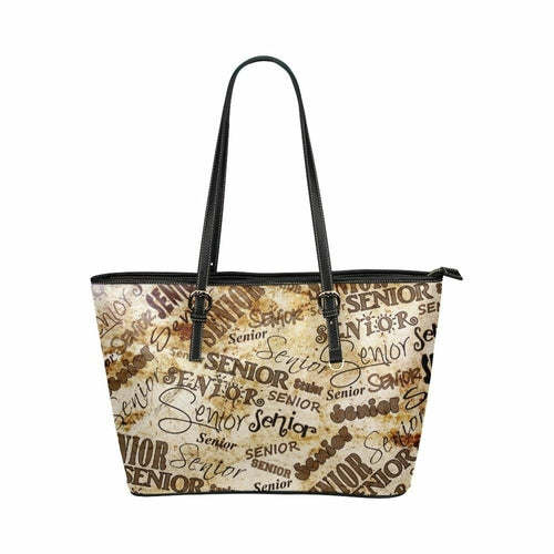 Tote Bag - Beige & Brown Senior Class Pattern - Double Handle Large