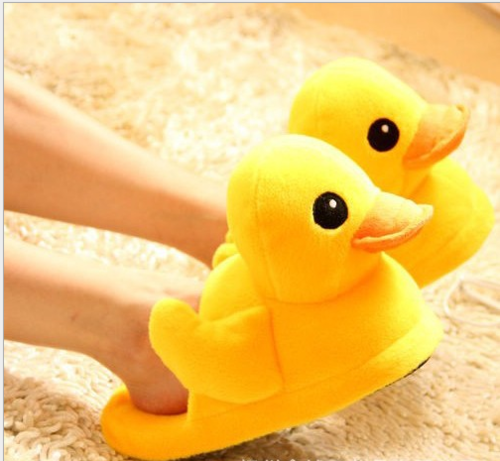 Winter Women Warm Indoor Slippers Ladies Fashion Cute Yellow Duck