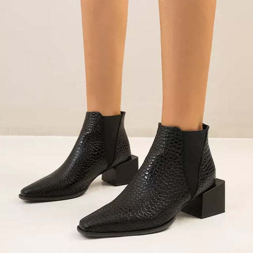 Women ankle boots winter plush Embossed Chelsea boots Shoes