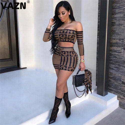 Vazn Gcy11074 Summer 2colors Off Shoulder Eleagnt Wind Sexy 2019 Set