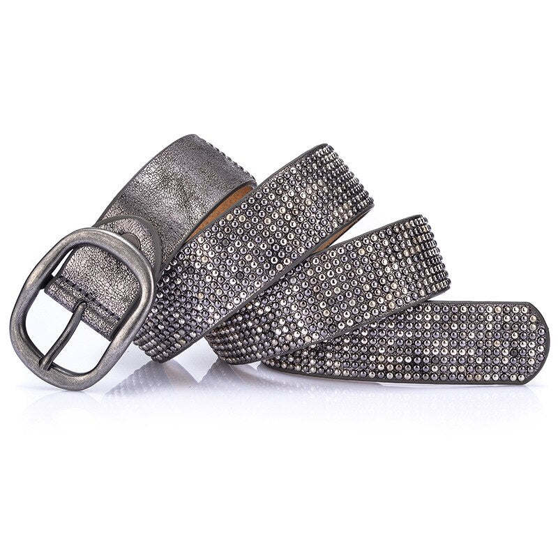 Belts High Quality Designer Women Studded Belts Brand Waist Belt Casual Pin Buckle Female Belts