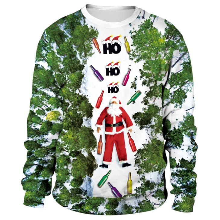 Ugly Christmas Sweater For Holidays Santa Elf Christmas Funny Fake Hair Sweater Autumn Winter Blouses Clothing