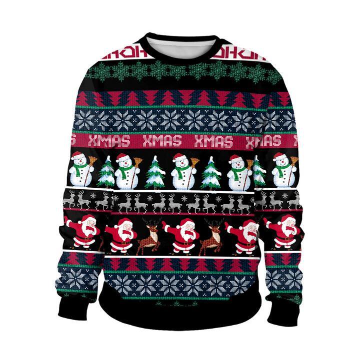 Ugly Christmas Sweater For Holidays Santa Elf Christmas Funny Fake Hair Sweater Autumn Winter Blouses Clothing