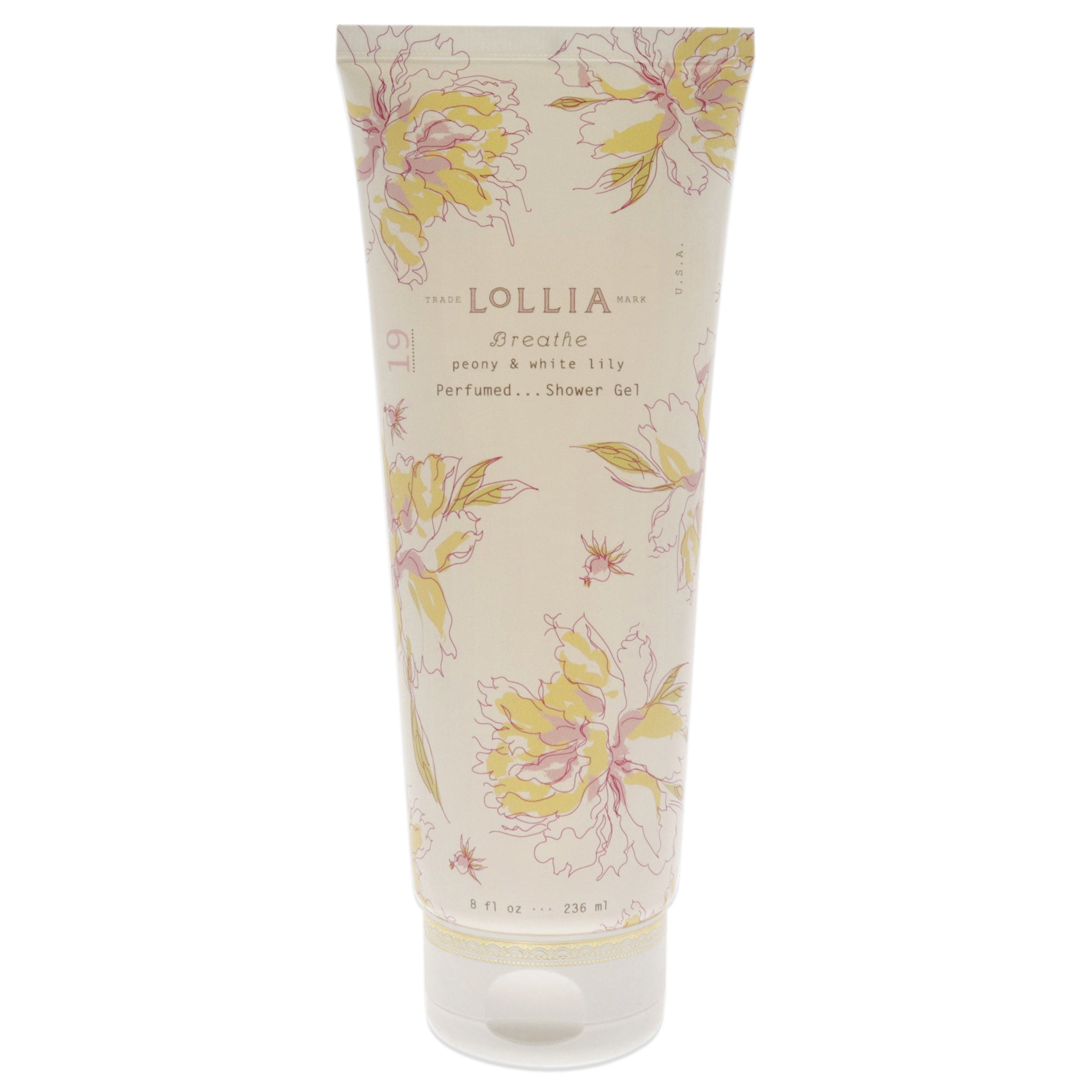 Breathe Perfumed Shower Gel - Peony and white lily by Lollia for Unisex - 8 oz Shower Gel