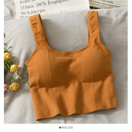 V-neck Halter Sweet Camisole Top 2021 Summer Women Sexy off-Shoulder Solid Color Sleeveless Camis Women&#39;s Clothing Tanks Tops