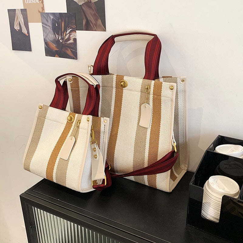 Vintage Designer Large Capacity Handbags Purses Women Shoulder Crossbody Bags Canvas Casual Totes Messenger Bag