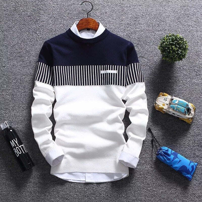 Sweater Men's Winter Pullover Men Autumn Slim Fit Striped Knitted Sweaters Clothing Casual pull