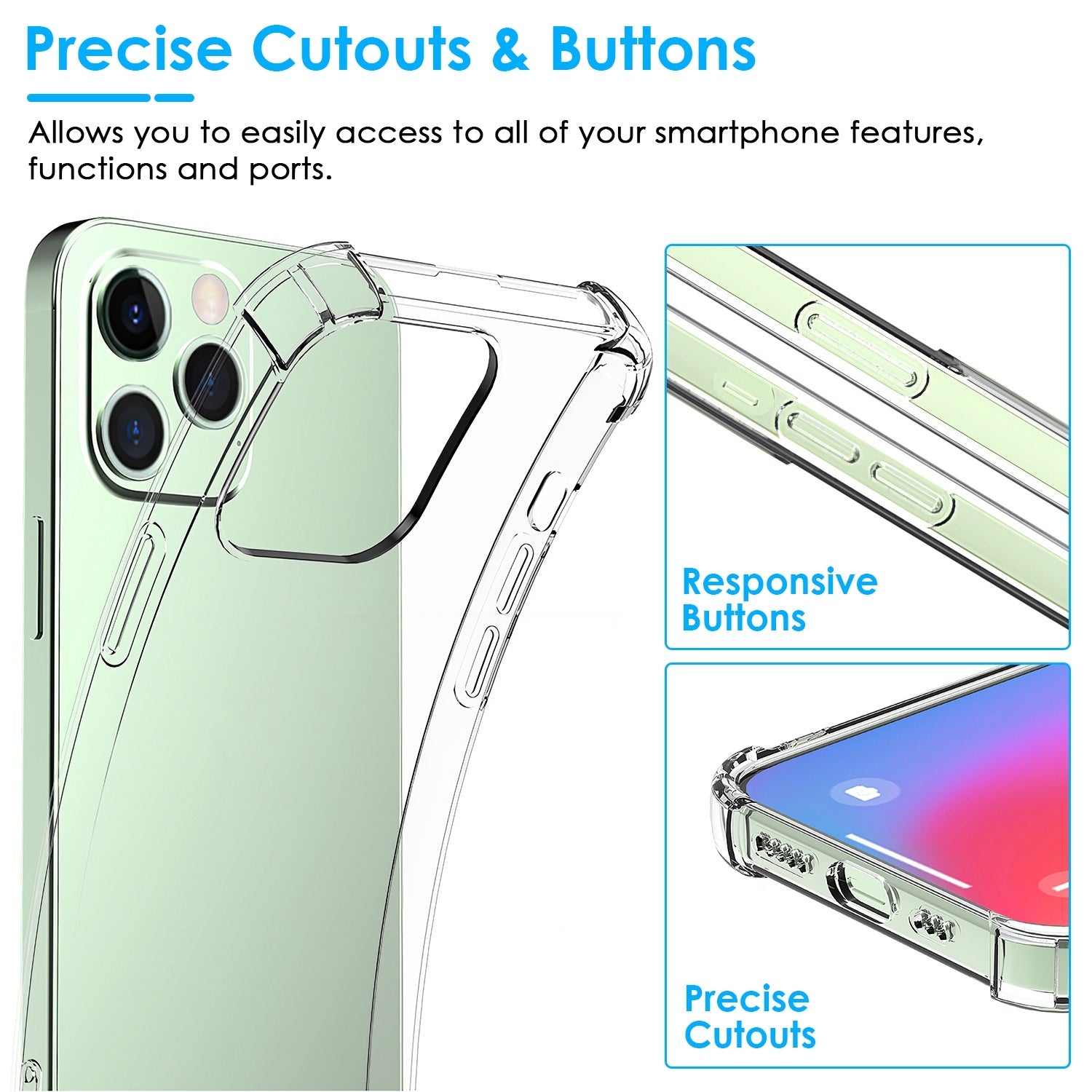 Shockproof Clear Phone Case Soft TPU Transparent Phone Cover Anti-Shock Ultra-Thin Phone Case Cover