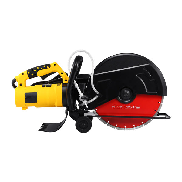 14" Concrete Cut off Saw w/ Water Pump & Blade Wet Dry Concrete Saw Cutter 3200W