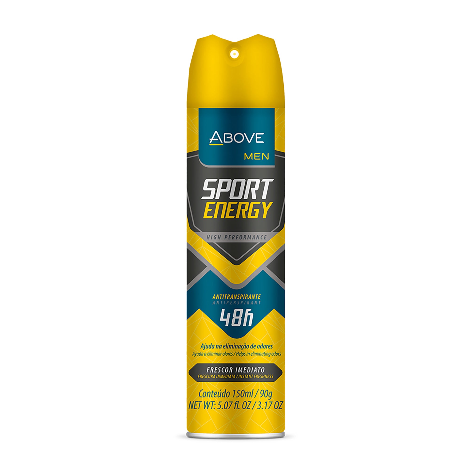 ABOVE Sport Energy - 48 Hours Antiperspirant Deodorant - Dry Spray for Men - Woody, Floral Fragrance - Protects Against Sweat and Body Odor - Delivers Instant Freshness - Alcohol Free - 3.17 oz
