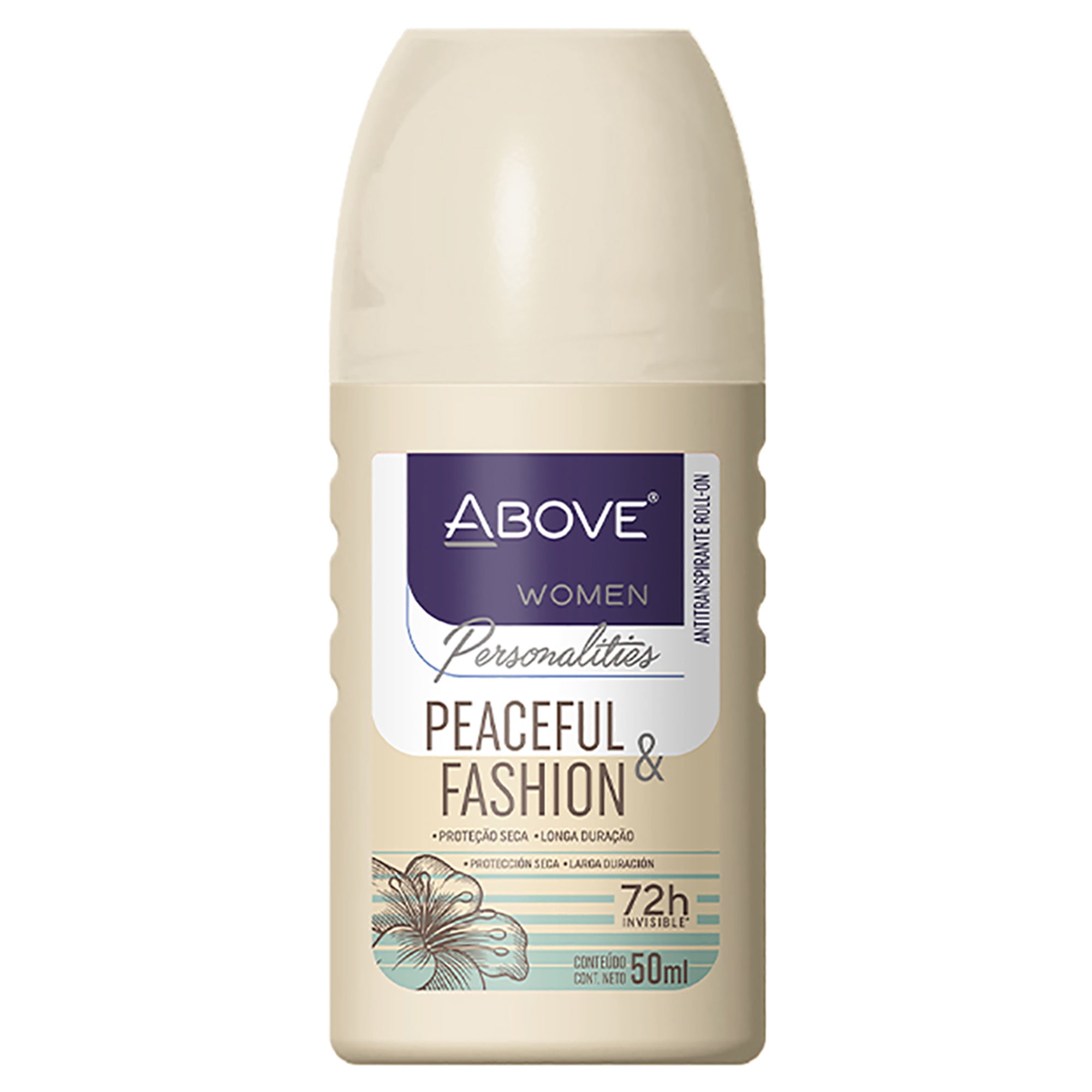 ABOVE Peaceful and Fashion - 72 Hour Personalities Antiperspirant Roll-On Deodorant for Women - Sensual Floral Fragrance - Protects Against Sweat and Body Odor - Alcohol Free - 1.7 oz