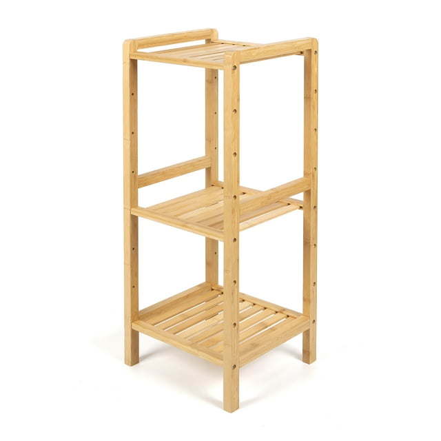 30-inch Three Tier Free-Standing Bathroom Shelf, 30 lbs. Capacity, Bamboo, Adult