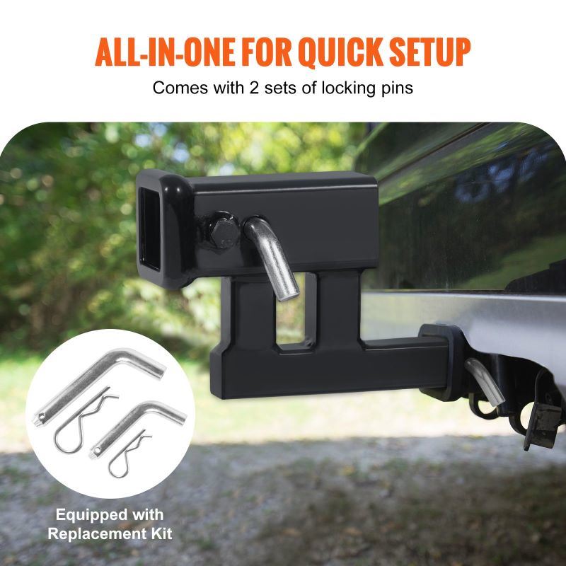 Trailer Receiver Hitch Extender Extension Adapter with Hitch Pin