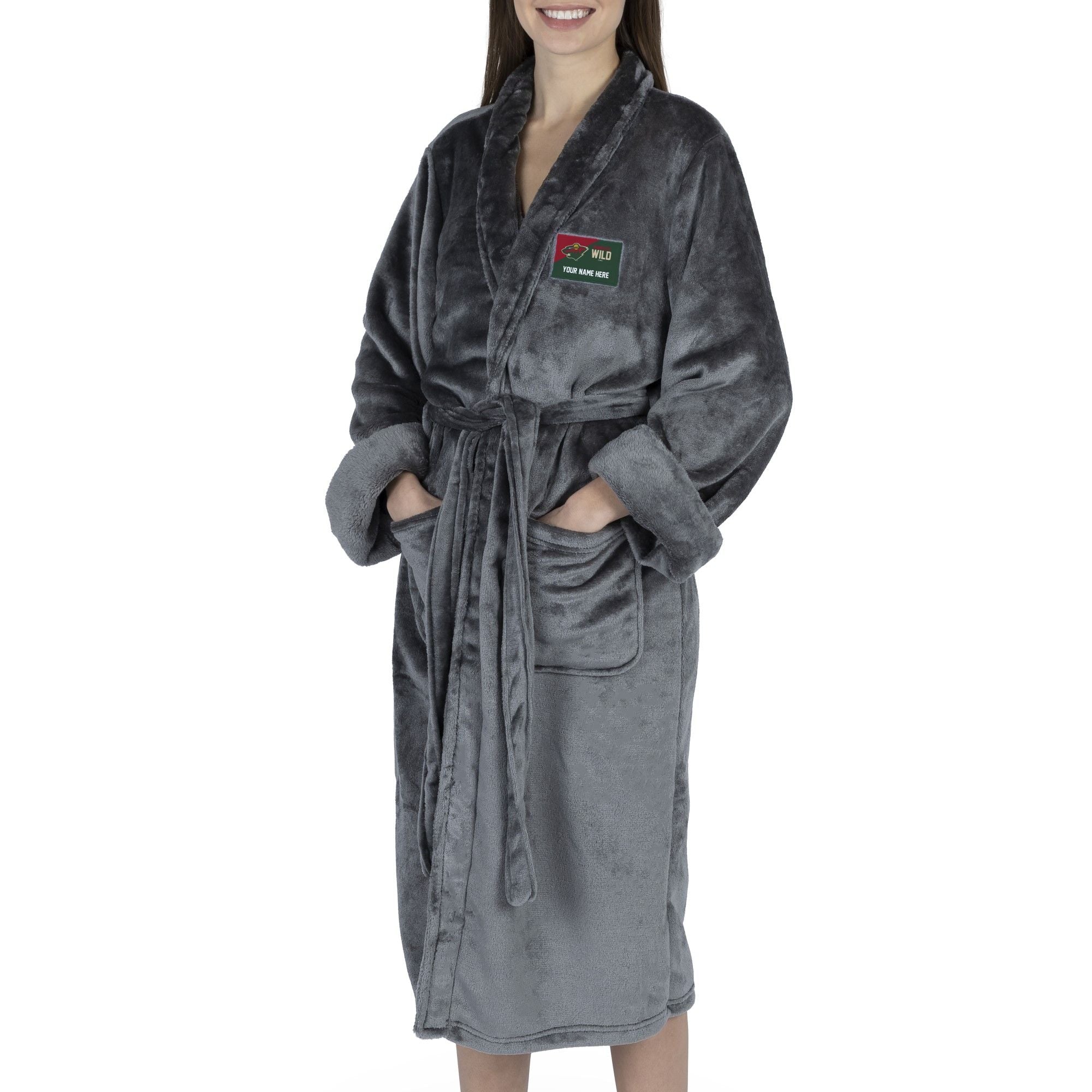 Official NHL Wild S/M Personalized Robe (Charcoal)