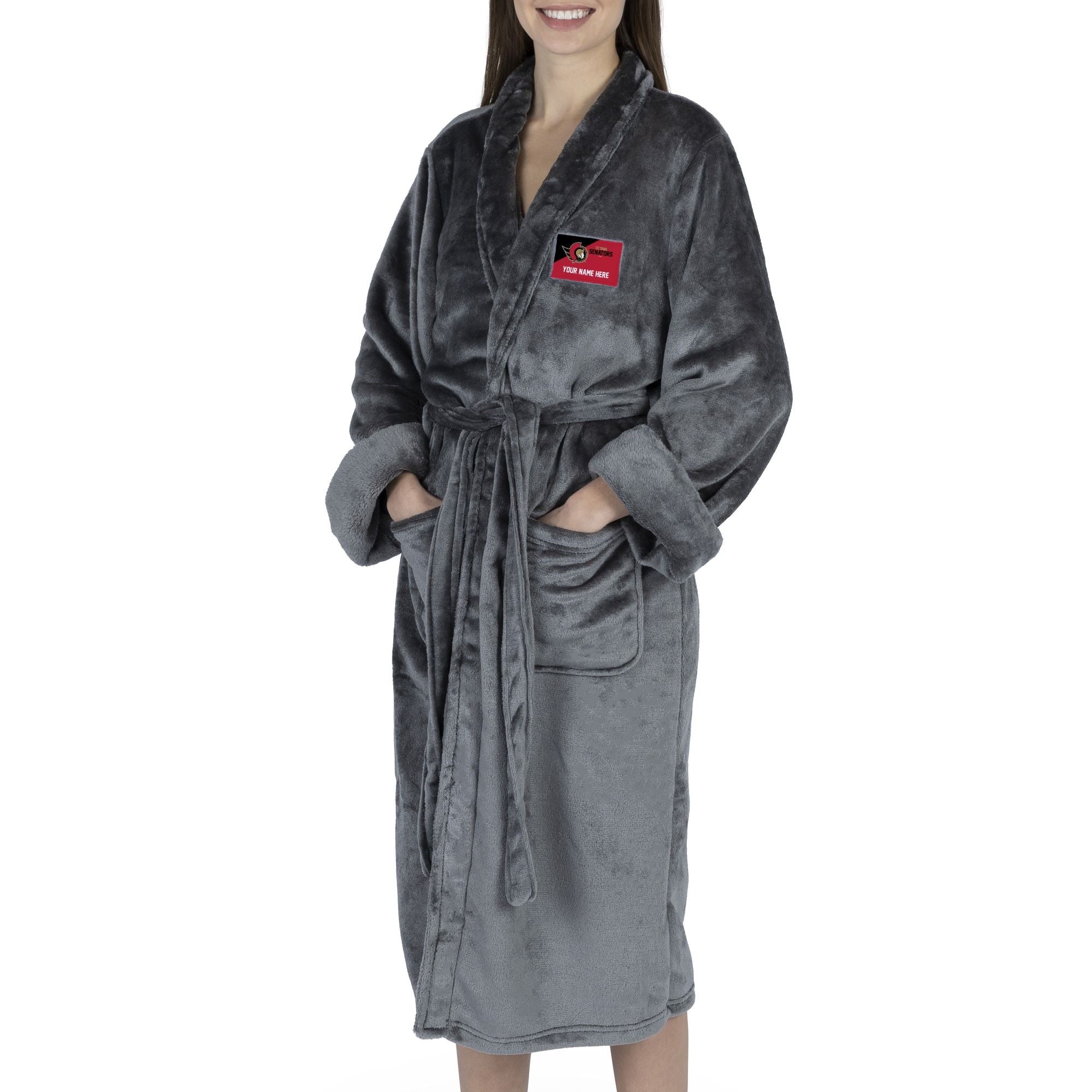 Official NHL Senators S/M Personalized Robe (Charcoal)