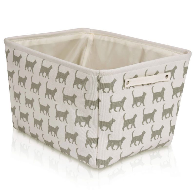 Canvas Storage Basket Rectangular with Handles