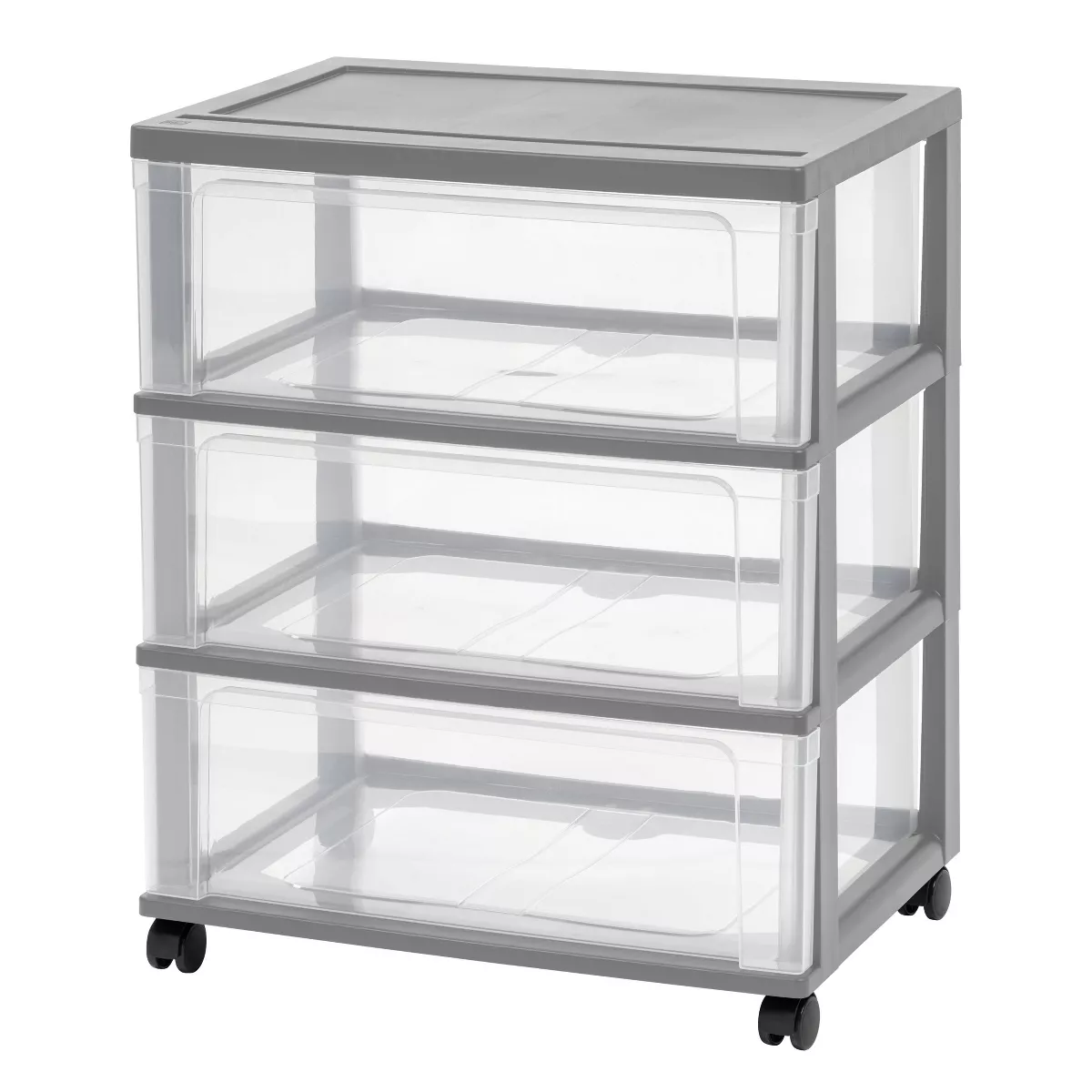 3 Drawer Storage Cart with Wheels Gray