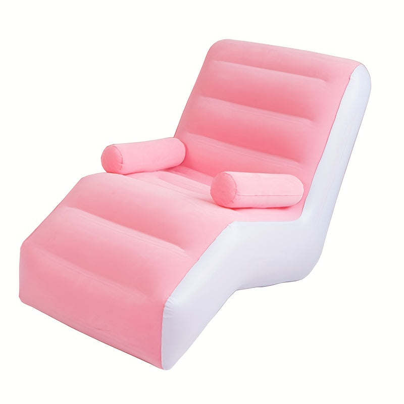 Relax in Comfort Anywhere: 1pc Plush Inflatable Deck Chair Lounger Sofa