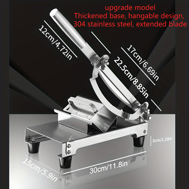 1pc Stainless Steel Manual Meat Slicer Professionalgrade Deli Slicer