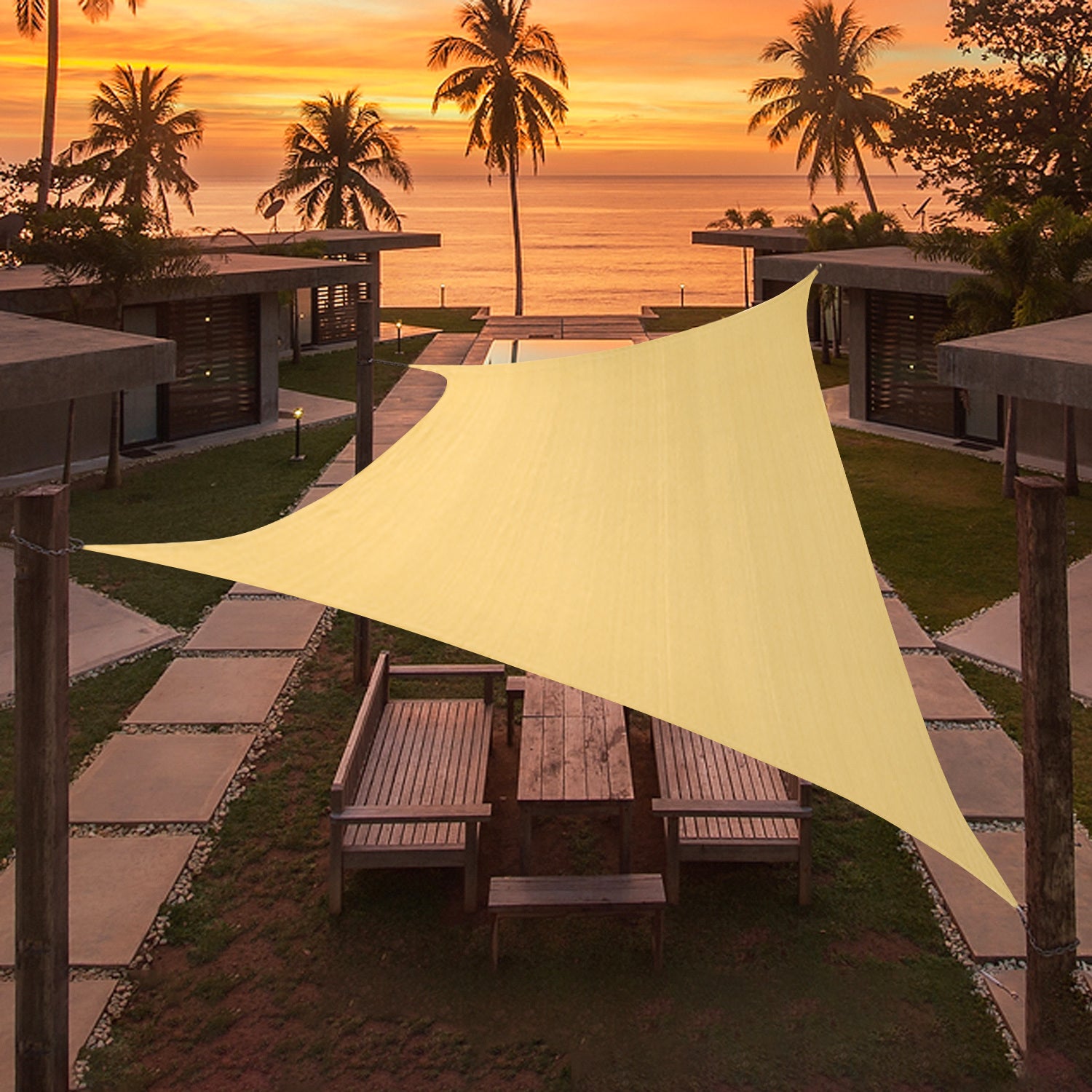 Artpuch 18'X26'Customize Sand Sun Shade Sail Commercial Standard UV Block 185 GSM, Water and Air Permeable, Heavy Duty, Carport Patio Outdoor - (Customized Available)