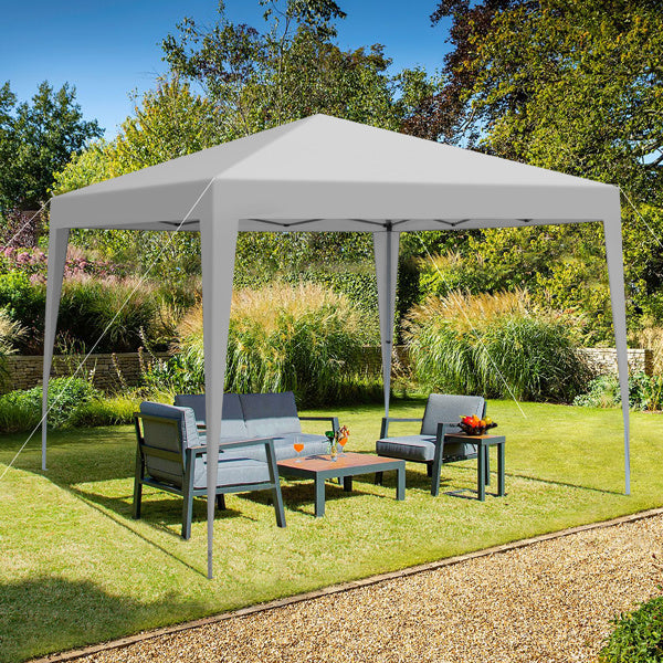 Outdoor 10 x 10 Ft Pop Up Gazebo Canopy with 4 pcs Sand Bag and Carry Bag,Grey