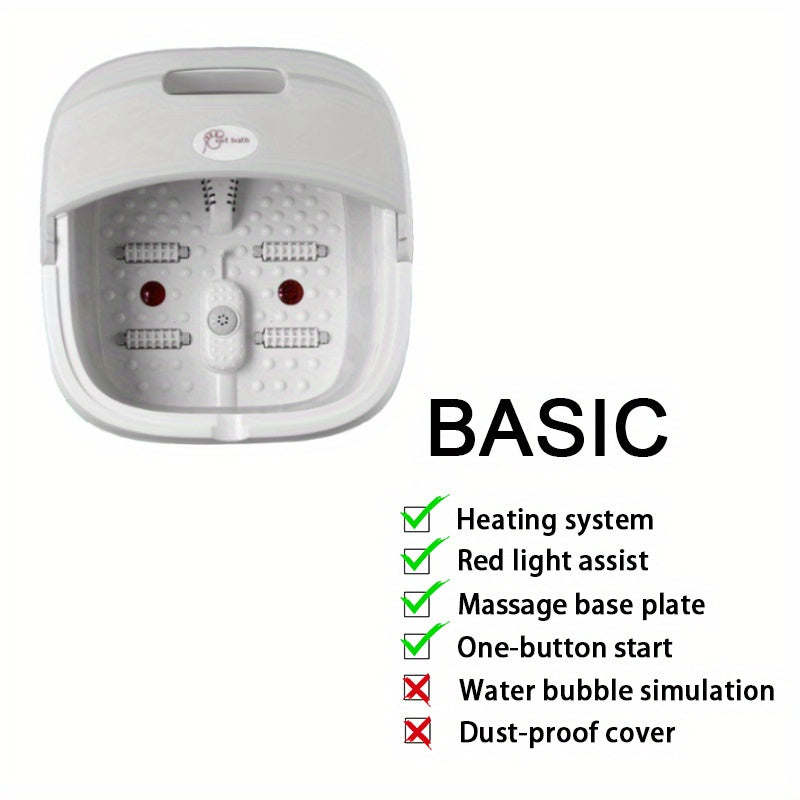 StressRelieving Foot Spa Foldable Design with Heat Bubbles Vibration