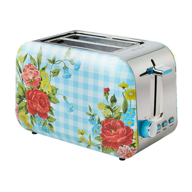 Sweet Rose 2-Slice Toaster, Blue, New