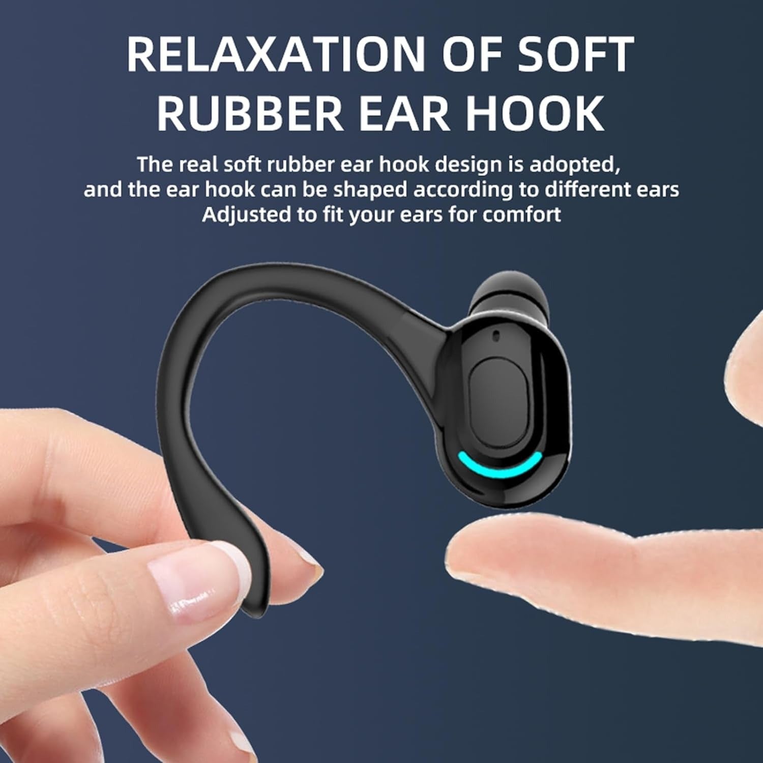 Wireless Earbud, Bluetooth 5.3 Headphones Pure Bass Sound with Earhooks, 75H Battery Over Ear Headphones with Dual-LED Display, IP7 Waterproof Earphon