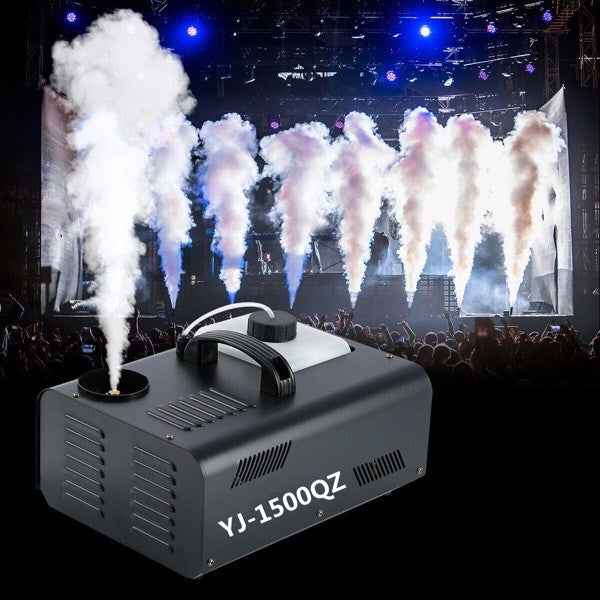 XinYun Fog Machine - Vertical Smoker Stage 1500W Fog Machine Up Spray DMX Fogger with Wireless Remote Control, Stage Fogger for Disco Club Party Stage