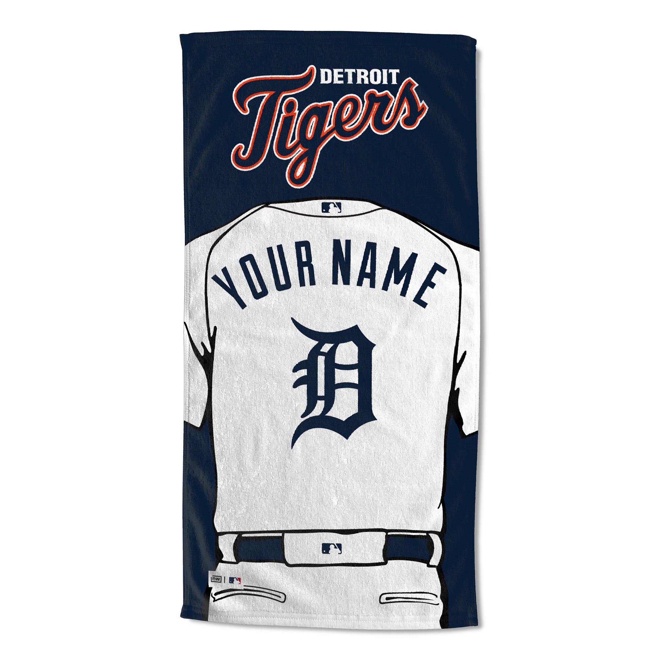 [Personalization Only] OFFICIAL MLB Jersey Personalized Beach Towel - Detroit Tigers