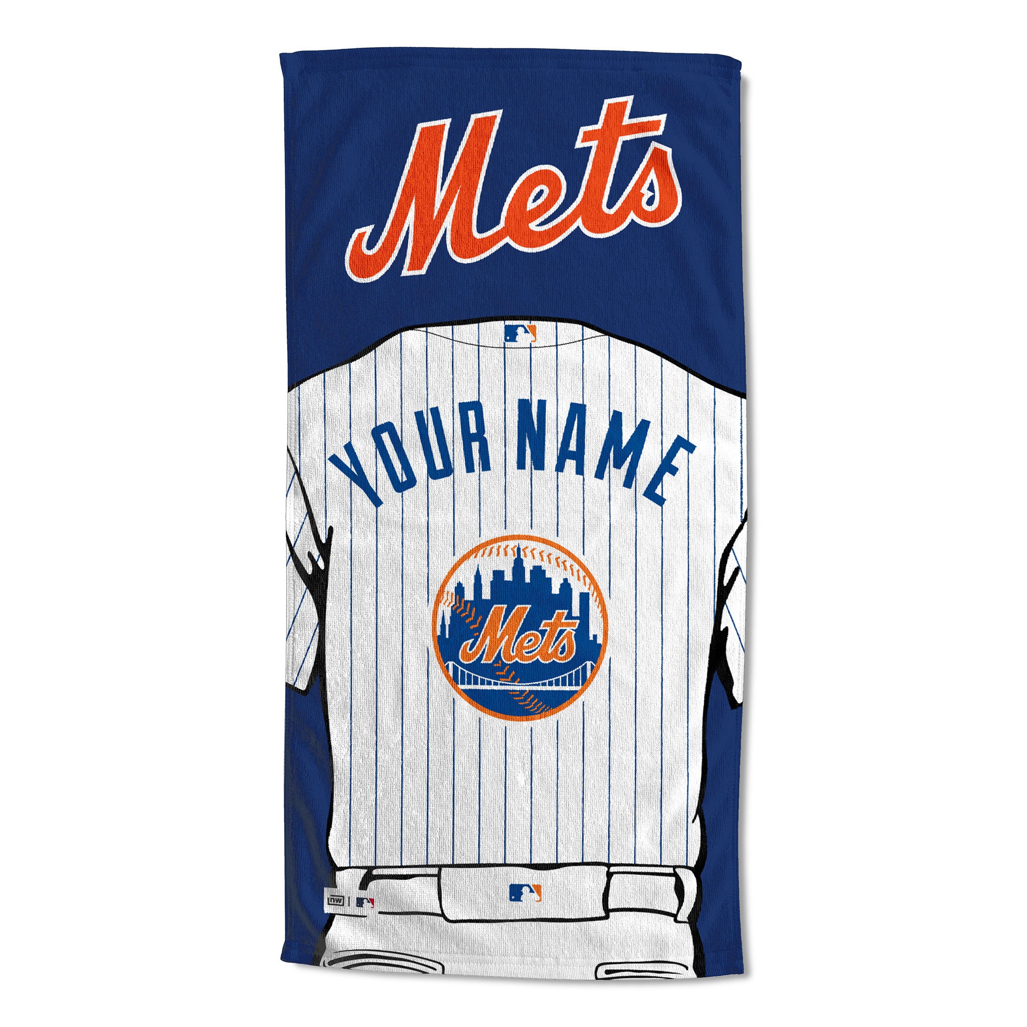 [Personalization Only] OFFICIAL MLB Jersey Personalized Beach Towel - New York Mets