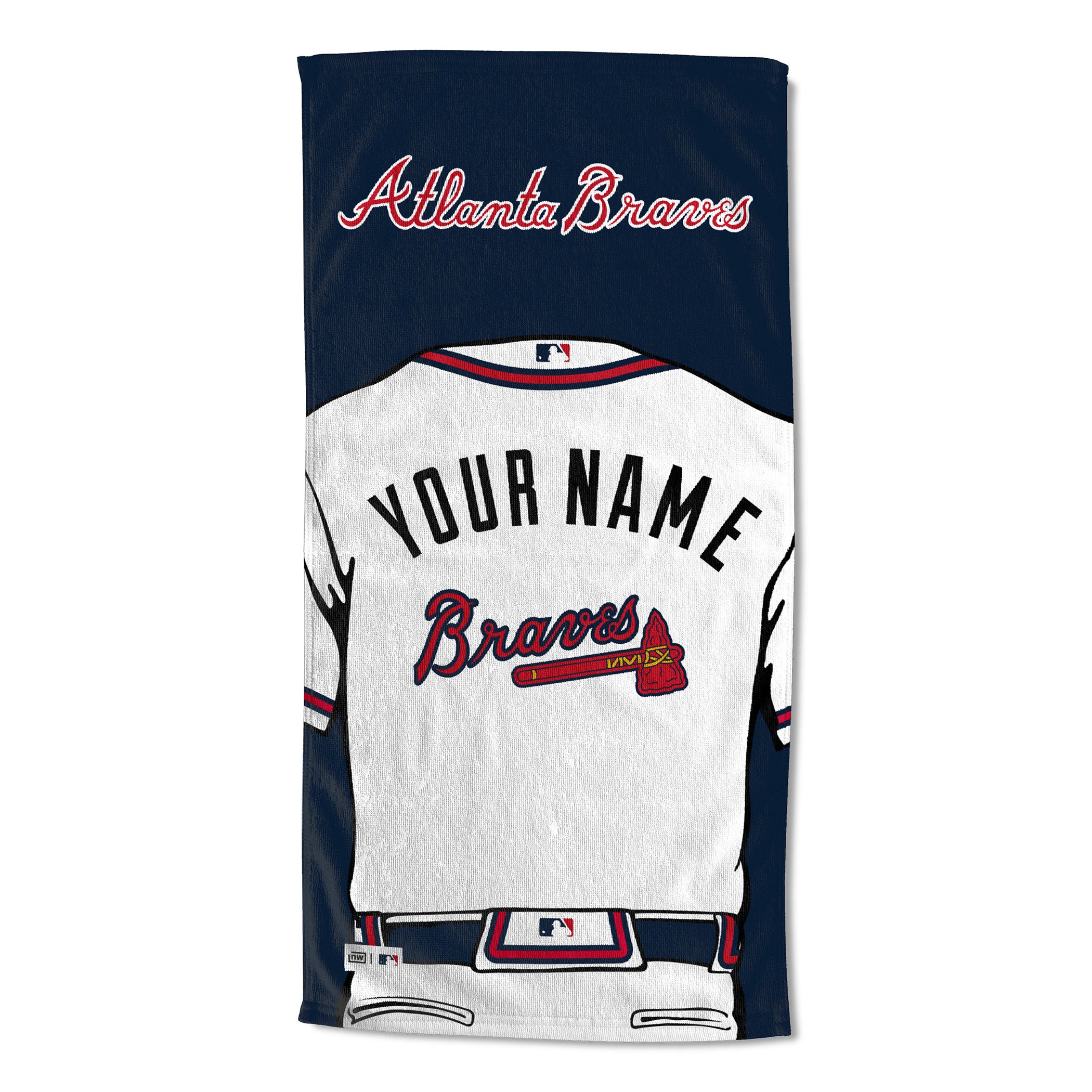 [Personalization Only] OFFICIAL MLB Jersey Personalized Beach Towel - Atlanta Braves