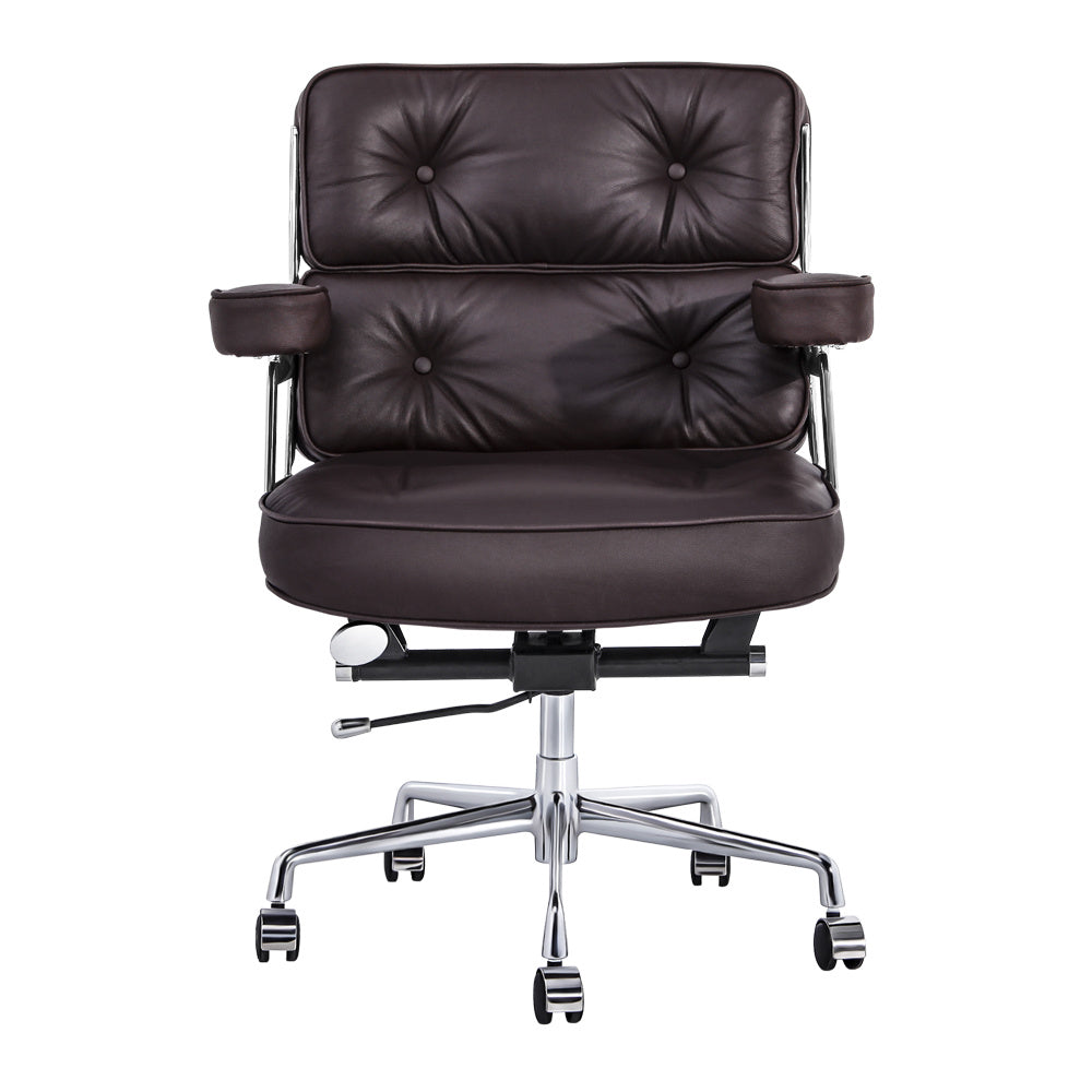 Lobby Genuine Leather Executive chair office Aluminum Alloy Base Swivel