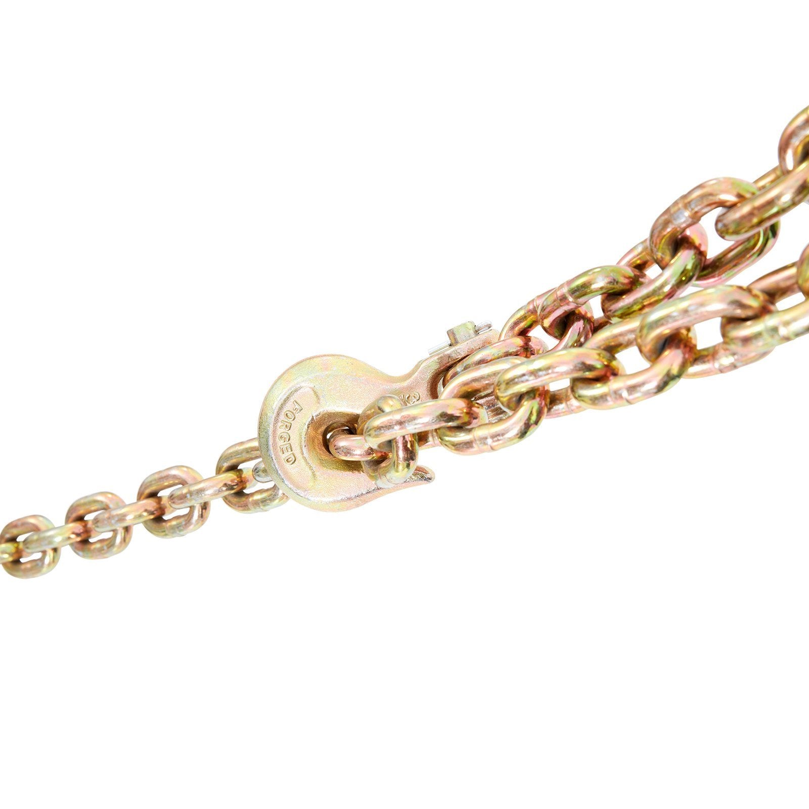 VEVOR Transport Binder Chain, 7100lbs Working Load Limit, 3/8''x20' G80 Tow Chain Tie Down with Grab Hooks, DOT Certified, Galvanized Coating Manganes