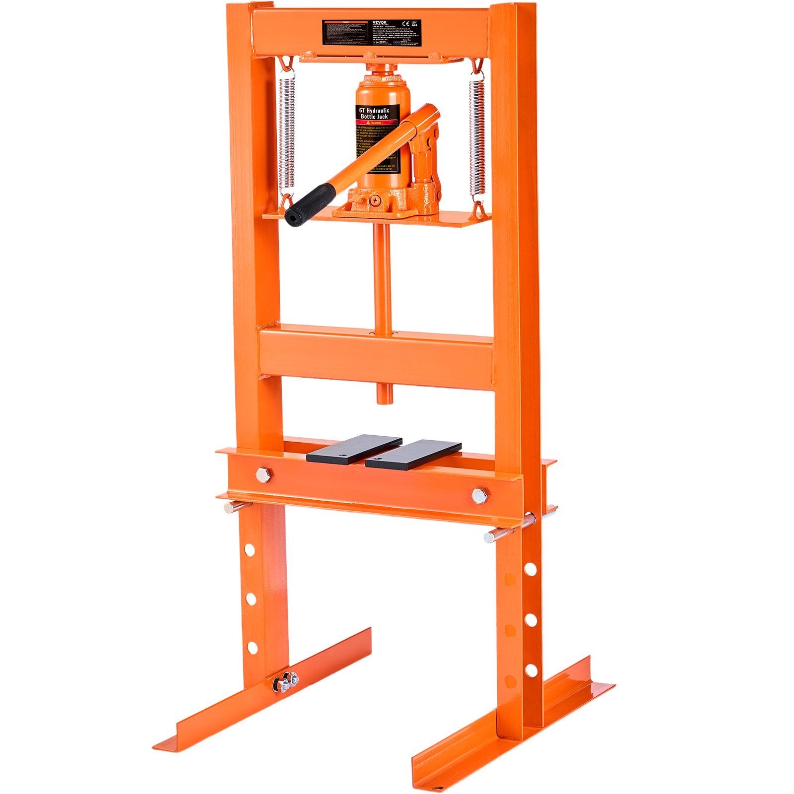 VEVOR Hydraulic Shop Press, 6 Ton H-Frame Hydraulic Garage/Shop Floor Press, Adjustable Shop Press with Press Plates, Heavy Duty Hydraulic Press for G