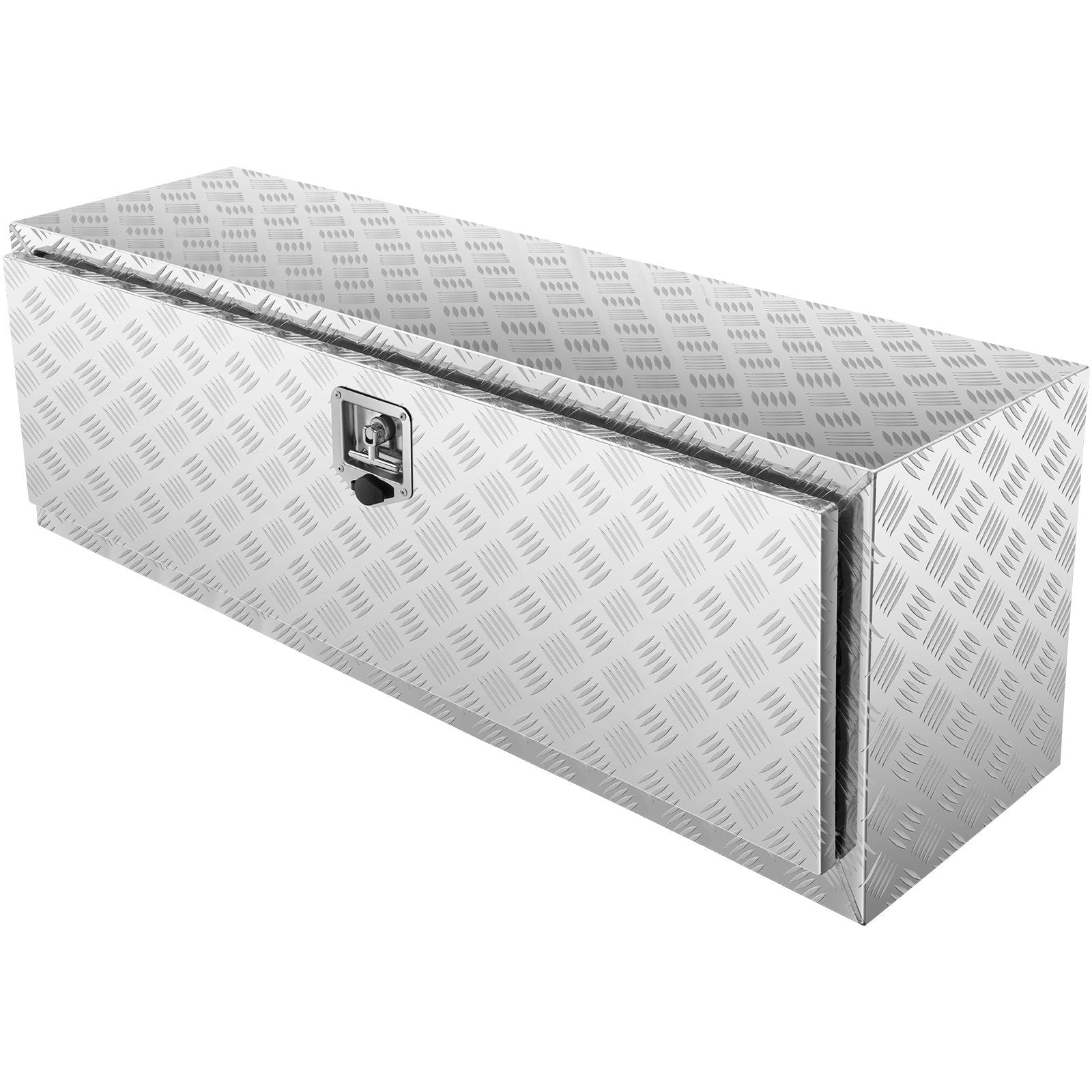 VEVOR Underbody Truck Box, 48"×17"×18" Pickup Storage Box, Heavy Duty Aluminum Diamond Plate Tool Box with Lock and Keys, Waterproof Trailer Storage B