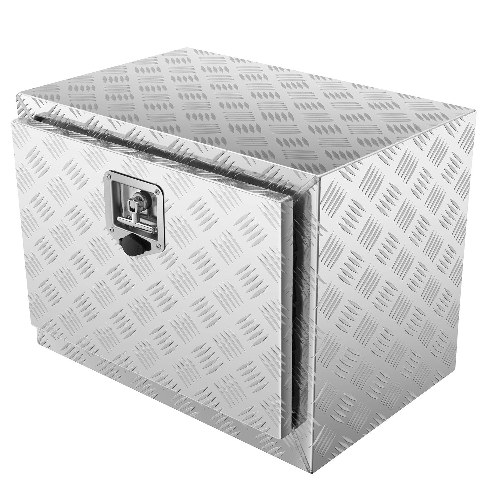 VEVOR Underbody Truck Box, 24"×14"×16" Pickup Storage Box, Heavy Duty Aluminum Diamond Plate Tool Box with Lock and Keys, Waterproof Trailer Storage B