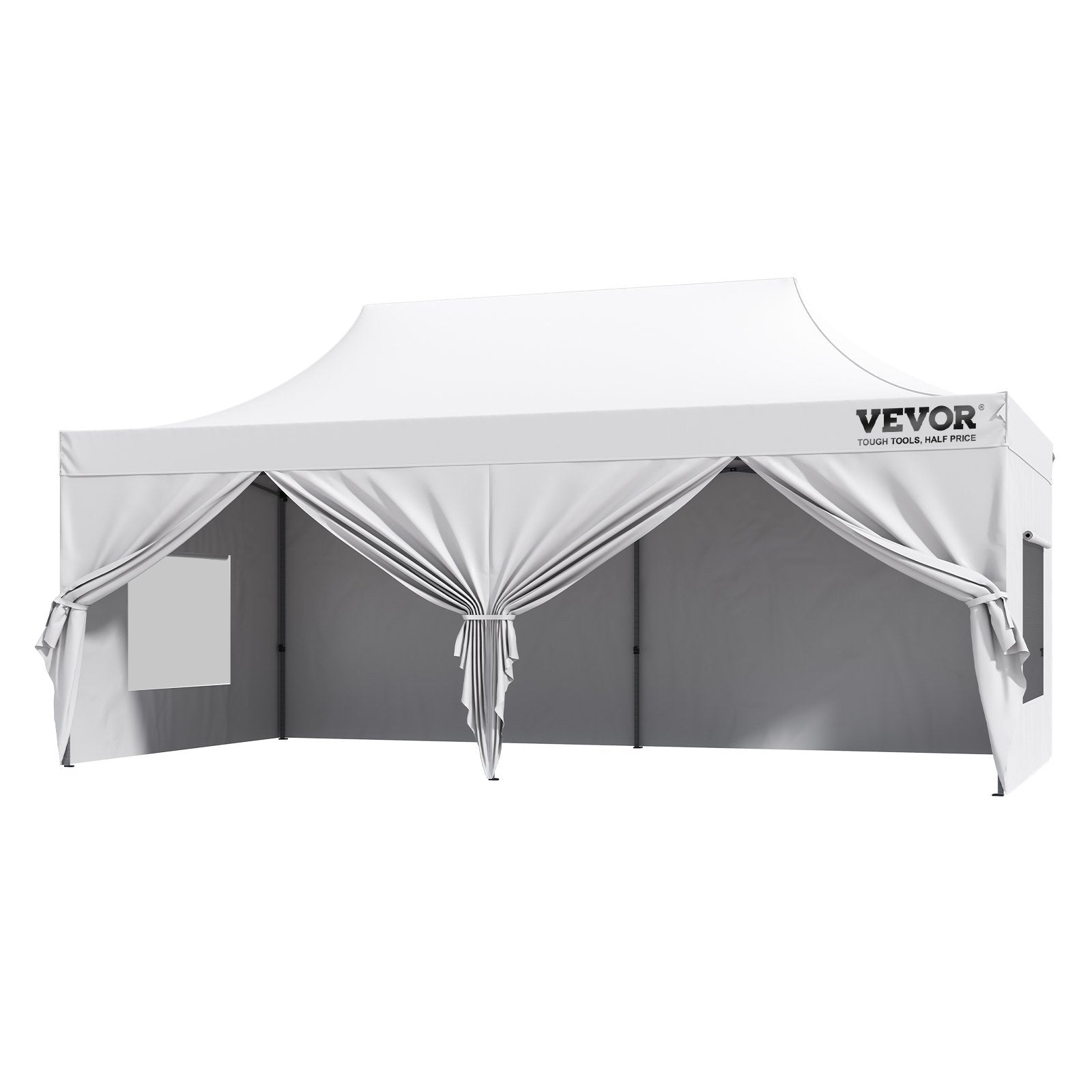 VEVOR 10x20 FT Pop up Canopy with Removable Sidewalls, Instant Canopies Portable Gazebo & Wheeled Bag, UV Resistant Waterproof, Enclosed Canopy Tent for Outdoor Events, Patio, Backyard, Party, Parking