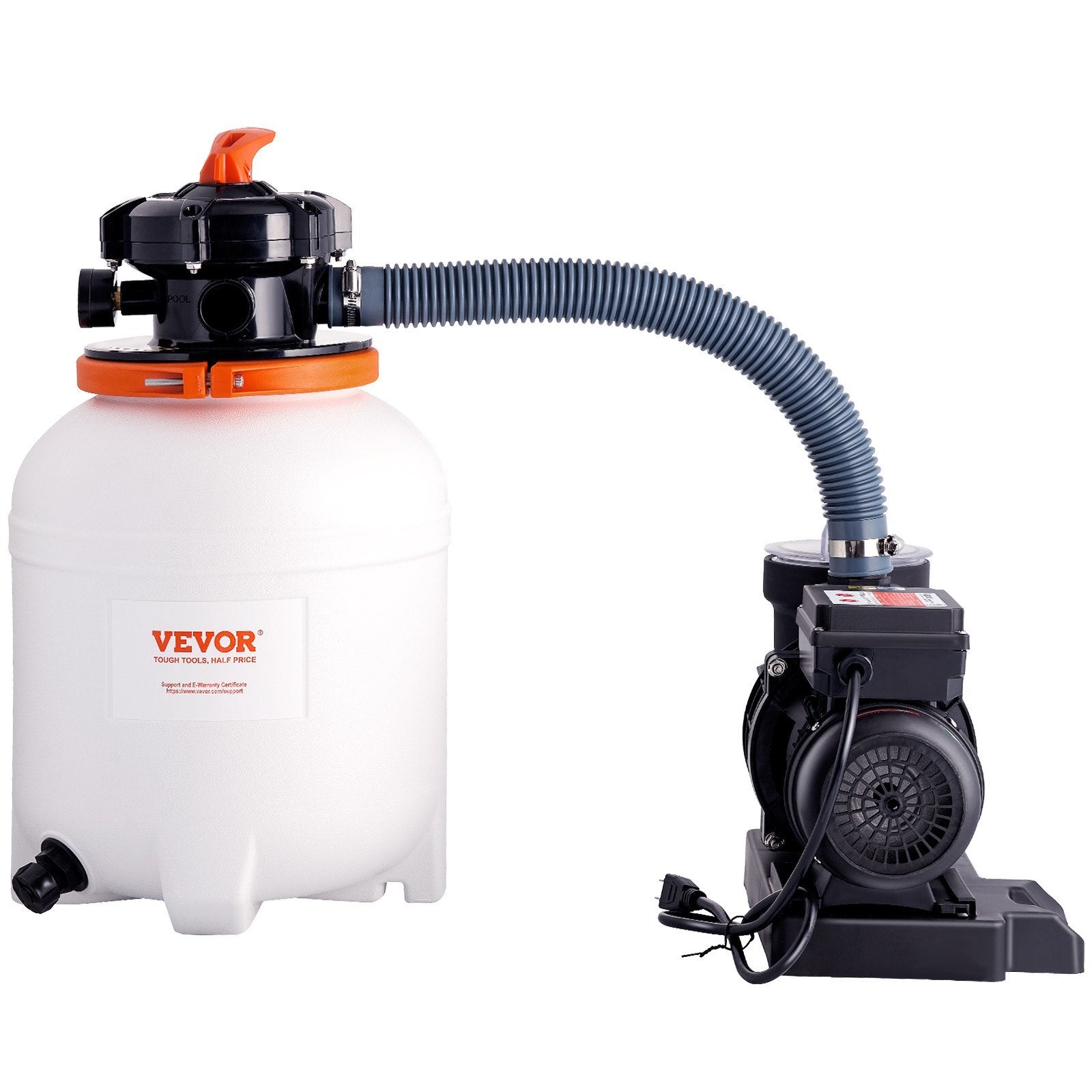 VEVOR Sand Filter Pump for Above Ground Pools, 12-inch, 3000 GPH, 1/2 HP Swimming Pool Pumps System & Filters Combo Set with 6-Way Multi-Port Valve & Strainer Basket, for Domestic and Commercial Pools