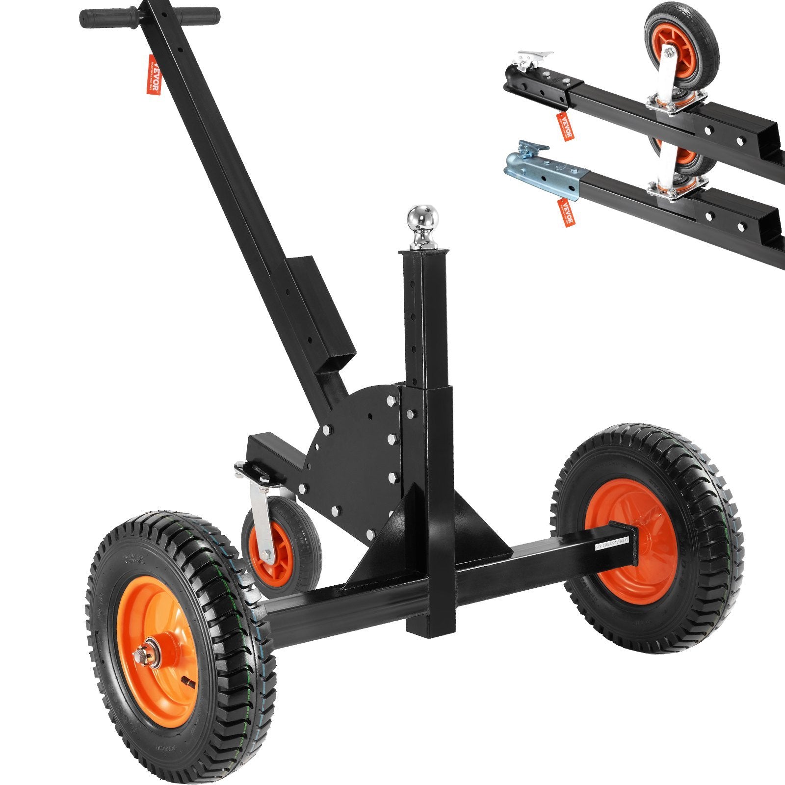 VEVOR Adjustable Trailer Dolly, 1500lbs Tongue Weight Capacity, 2 in 1 Trailer Mover with 23.6''-35.4'' Adjustable Height & 2'' Ball, 16'' Pneumatic T