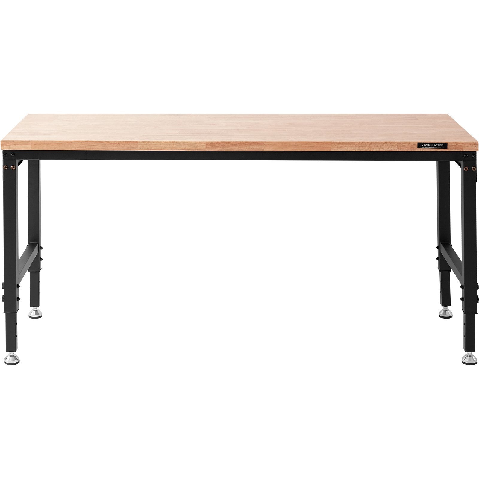 VEVOR Adjustable Workbench, 72" L X 25" W Garage Worktable with Universal Wheels, 28-39.5" Heights & 3000 LBS Load Capacity, with Power Outlets & Hard