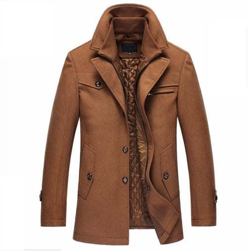 New Winter Wool Coat Slim Fit Jackets Mens Casual