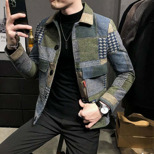2022 Autumn and Winter Fashion New Men's Casual Lapel Hoodless Jacket