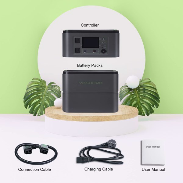 Portable Power Station Home Battery LiFePO4,2355WH Expandable Power Backup Station,3000W AC Output,Solar Generator Compatible for Home Backup,Outdoor 